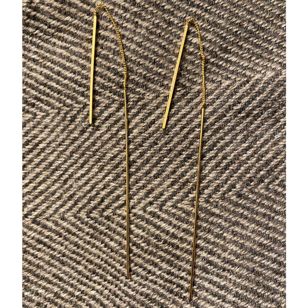 Gold Chain Threader pendant earrings